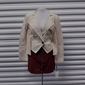 Blanc Noir Womens Draped Back Blazer Size Small Peach Asymmetrical Jacket NWT